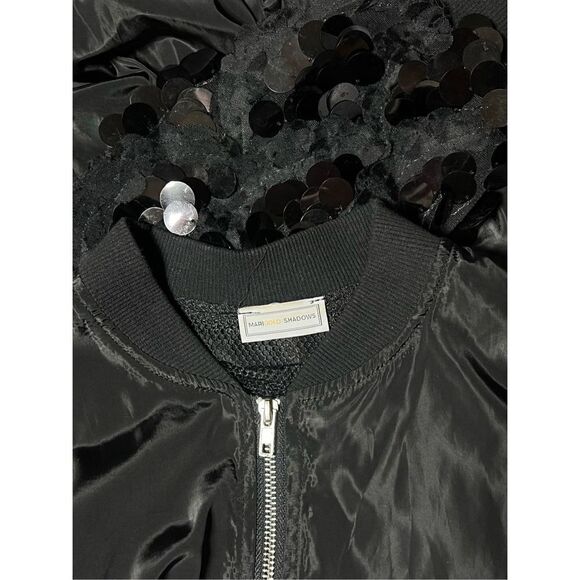 Marigold Shadows Black Oversize Mini Dress Sequin Sleeve Jacket Small - Picture 5 of 5